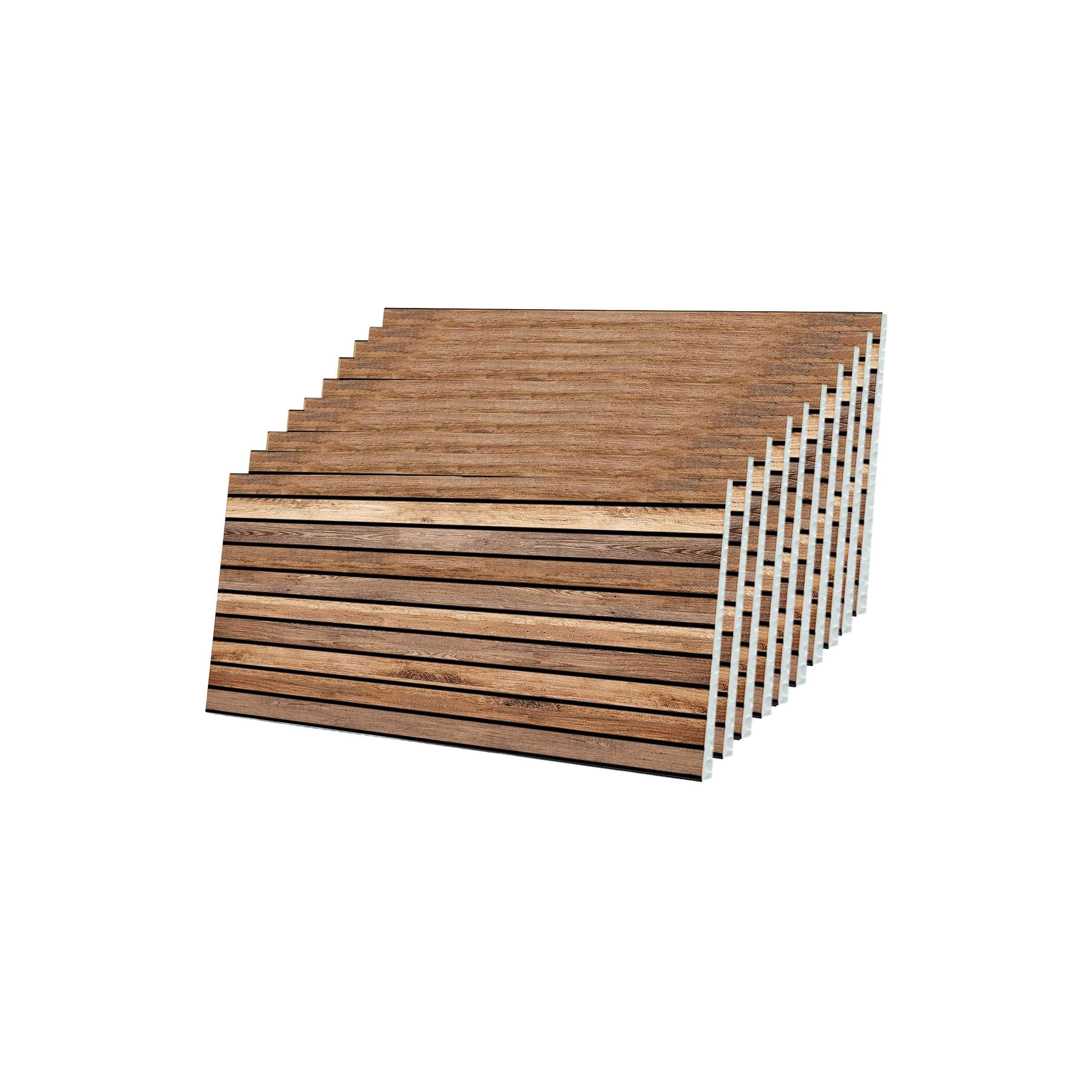 ZODEKOR Lot de 10 panneaux muraux 3D en polystyrène expansé, Aspect bois, Pour le salon et la chambre à coucher