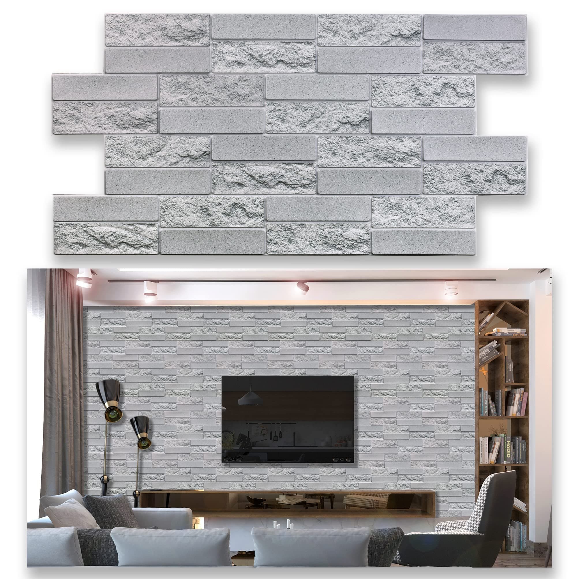 Panneaux muraux 3D en PVC argentés - Lot de 10 | Intérieur | Décoration murale | Éclairage atmosphérique | Taille 10x1m