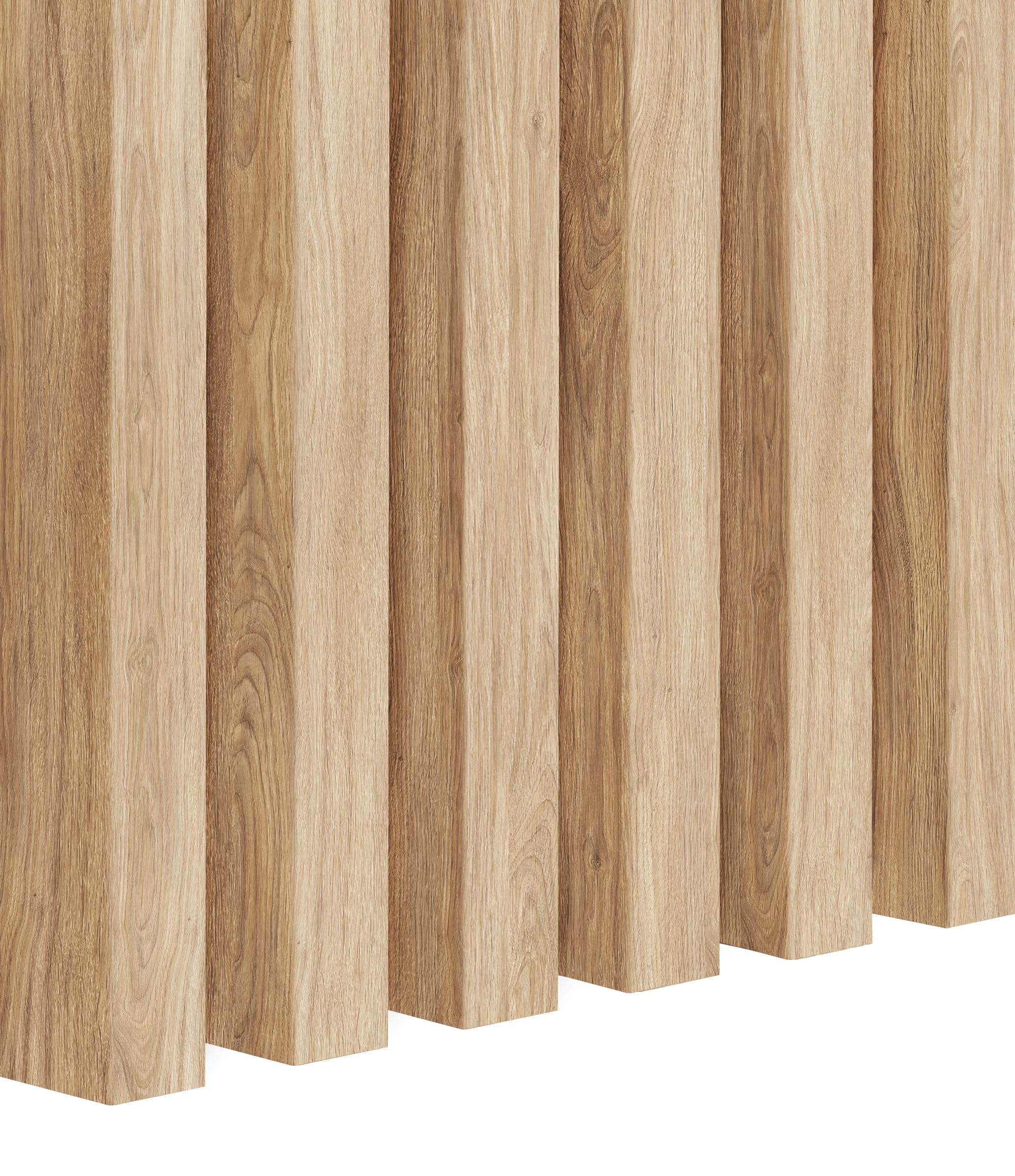 Premium Panneaux muraux acoustiques 3D 12 pièces, Vertical, Longueur 275 cm, Largeur 2,9 cm, Profondeur 4 cm, Aspect boi
